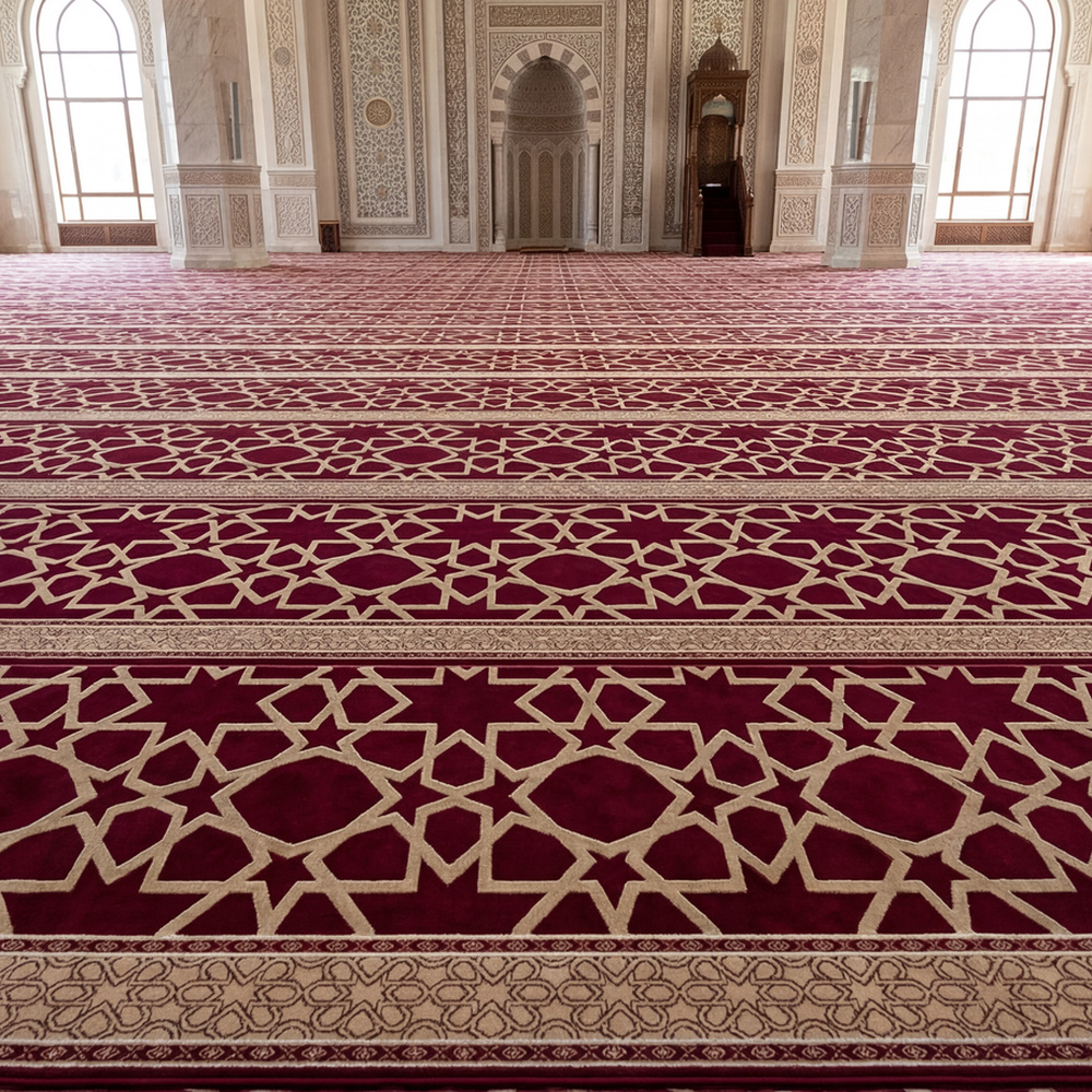 سجاد البقيع سوبر عنابي مفروش