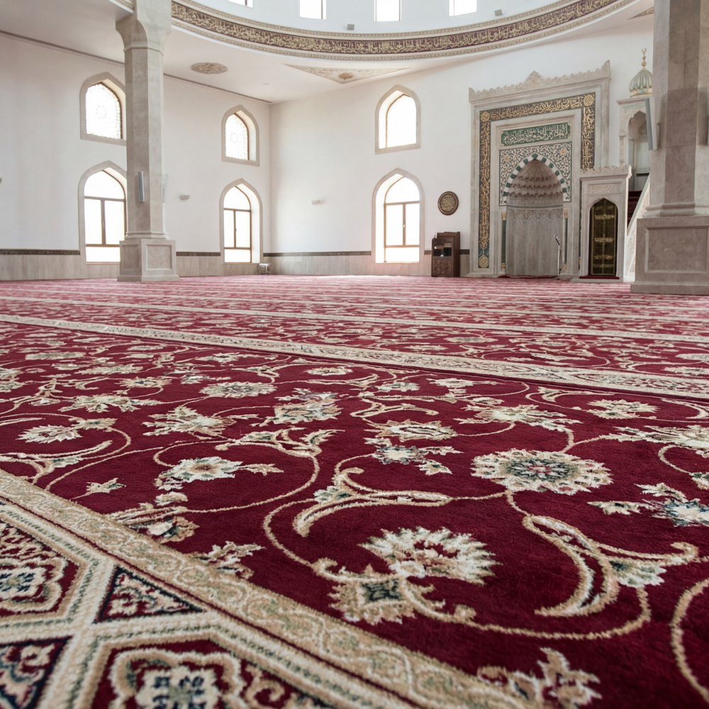 سجاد القبلتين - عنابي مفروش سجاد القبلتين عنابي مفروش